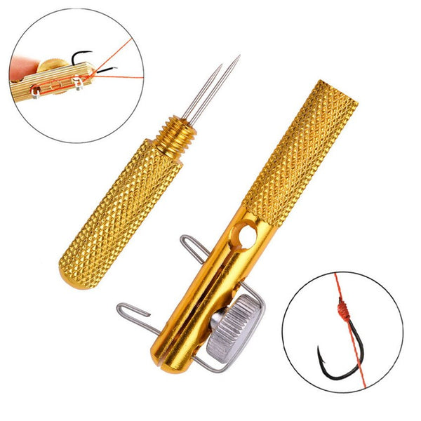 Fast Aluminum Alloy Automatic Fishing Line Hook Tier Machine Quick  Double-headed Needle Knots Fishhook Tying Device Accessories