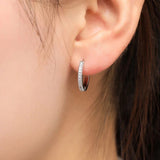 13mm Huggie Hoop Earring (Pair) with cubic zirconia