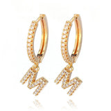 Pave Initial Earrings