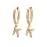 Pave Initial Earrings