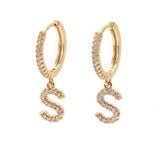 Pave Initial Earrings