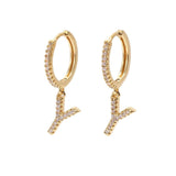 Pave Initial Earrings