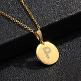 14k Alphabet pendant necklace