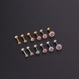 Rainbow diamond stud