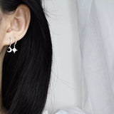 Sterling Silver Night sky star & Moon Pave Earrings