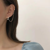 Pave Moon and star ear chain