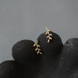 Sterling Silver Solid Olive Leaf Earrings