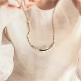 Sterling Silver Pave Wishbone necklace