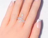 Pave snake ring