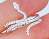 Pave snake ring