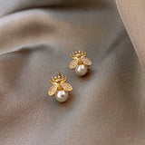 Bee on pearls earrings