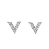 Sterling Silver mini V earrings