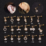 Dangle ear piercing barbell