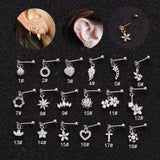 Dangle ear piercing barbell