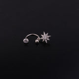 Cubic Zirconia Rook Barbell Earring