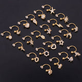 Cubic Zirconia Rook Barbell Earring