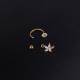 Cubic Zirconia Rook Barbell Earring