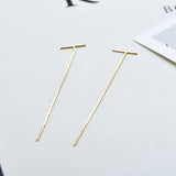 T bar box chain tassel earrings