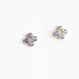 Sterling Silver Sapphire Celestial Studs