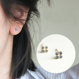 Sterling Silver Sapphire Celestial Studs