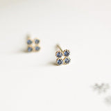 Sterling Silver Sapphire Celestial Studs