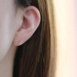 Mini pave moon earrings