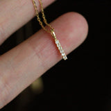 Sterling silver mini diamond bar necklace