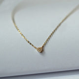 Sterling silver mini heart pave necklace