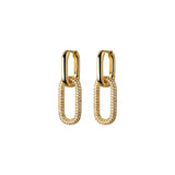 Oval interlock Pave Earrings