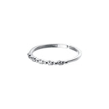 Sterling silver pave chain ring