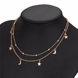 Multi-Layer Moon & Star necklace