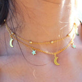 Multi-Layer Moon & Star necklace