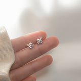 Diamond stud Butterfly Flower Earrings