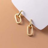 Oval interlock Pave Earrings