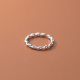 Sterling silver infinity chain ring