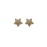 Sterling Silver Pave Flower Earrings