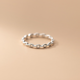 Sterling silver infinity chain ring