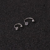 Cubic Zirconia Rook Barbell Earring