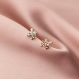 Diamond stud Butterfly Flower Earrings