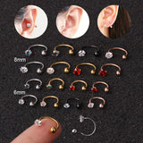 Cubic Zirconia Rook Barbell Earring