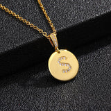 14k Alphabet pendant necklace