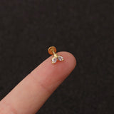 Flower and stars tiny cartilage barbell