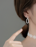 Oval interlock Pave Earrings