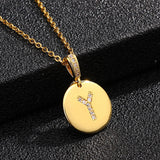 14k Alphabet pendant necklace