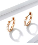 13mm Huggie Hoop Earring (Pair) with cubic zirconia