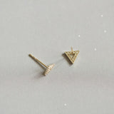 Sterling silver Pave triangle earrings