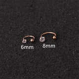 Cubic Zirconia Rook Barbell Earring