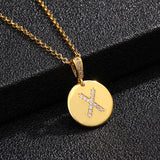 14k Alphabet pendant necklace