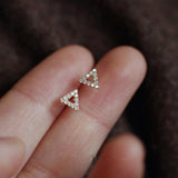 Sterling silver Pave triangle earrings