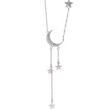 Silver Star Moon Tassel Necklaces